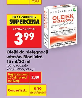Olejek do pielęgnacji włosów  różne rodzaje promocja w Biedronka