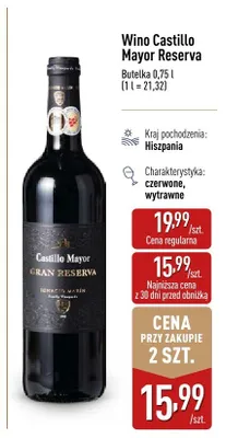 Wino Castillo Mayor Reserva promocja w Aldi