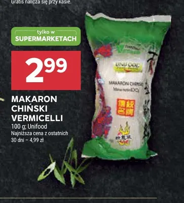 Makaron chiński Vermicelli Unifood promocja w Stokrotka