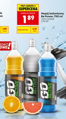 Napój izotoniczny grejpfrutowy Be Power Go Active promocja w Biedronka