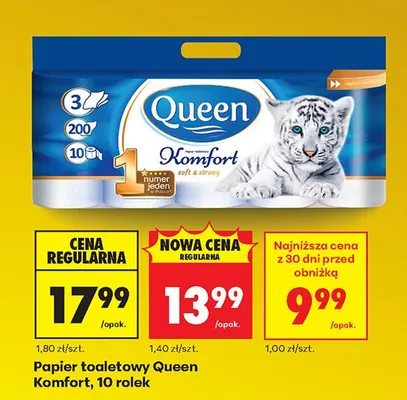Papier toaletowy Komfort, 10 rolek promocja w Biedronka