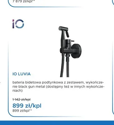 Bateria bidetowa iO Luvia podtynkowa promocja w Blu Salony Łazienek