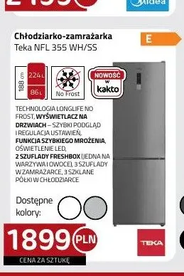 Chłodziarko-zamrażarka Teka NFL 355 WH/SS promocja w kakto.pl