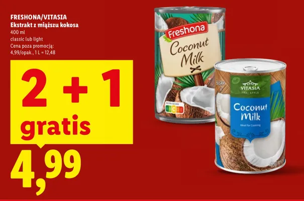 Ekstrakt z miąższu kokosa Freshona Classic promocja w Lidl