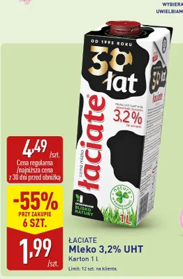 Mleko 3,2% UHT promocja w Aldi
