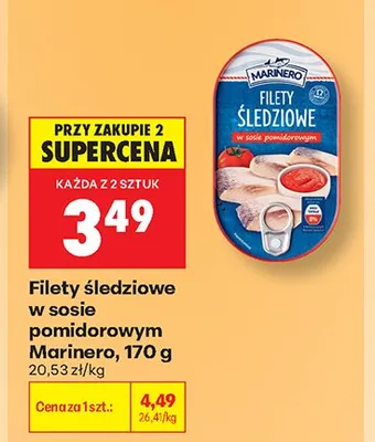 Filety śledziowe w sosie pomidorowym Marinero promocja w Biedronka