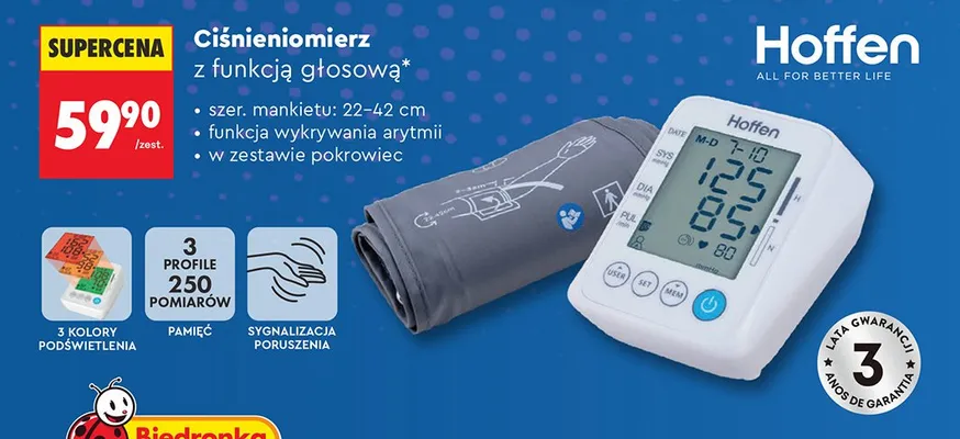 Ciśnieniomierz z funkcją głosową Hoffen promocja w Biedronka
