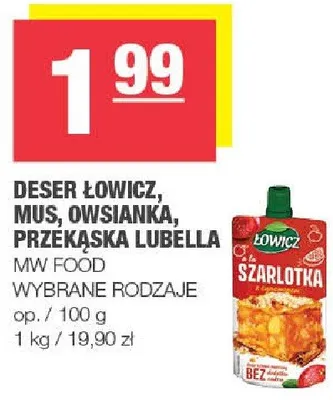 Deser łowicz, mus, owsianka, przekąska krisella promocja w SPAR