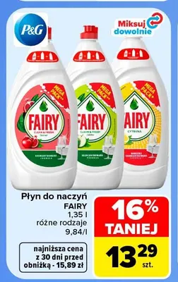 Płyn do naczyń Fairy promocja w Carrefour Market