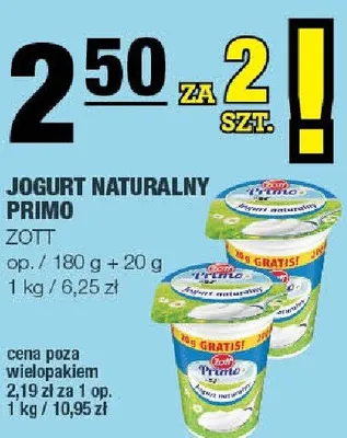 Jogurt naturalny Primo promocja w SPAR