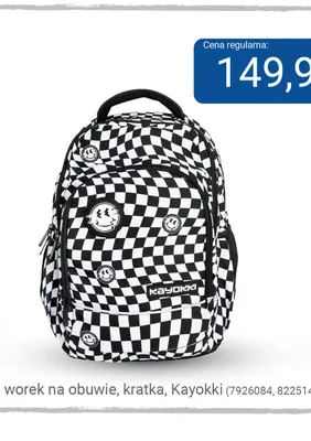 Plecak trzykomorowy w kratkę Kayokki promocja w Smyk