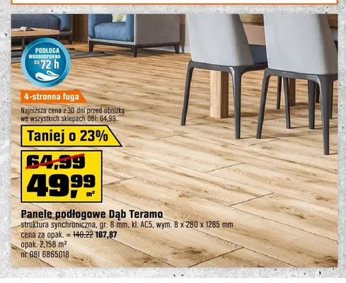 Panele podłogowe Dąb Teramo promocja w OBI