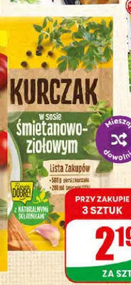 Pomysł na... Winiary Kurczak w sosie śmietanowo-ziołowym promocja w Dino