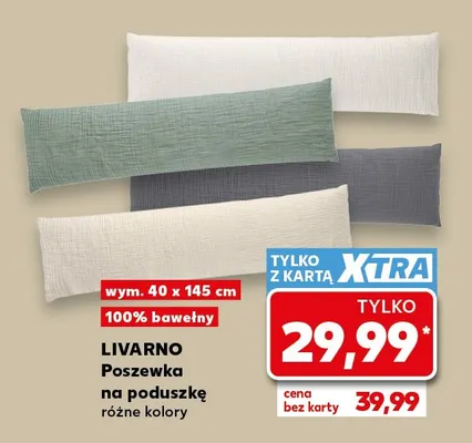 Poszewka na poduszkę 100% bawełny 40x145 cm Livarno promocja w Kaufland