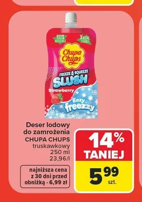Deser lodowy do zamrożenia Chupa Chups truskawkowy promocja w Carrefour Market