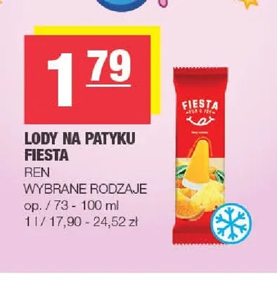 Lody na patyku Fiesta promocja w SPAR
