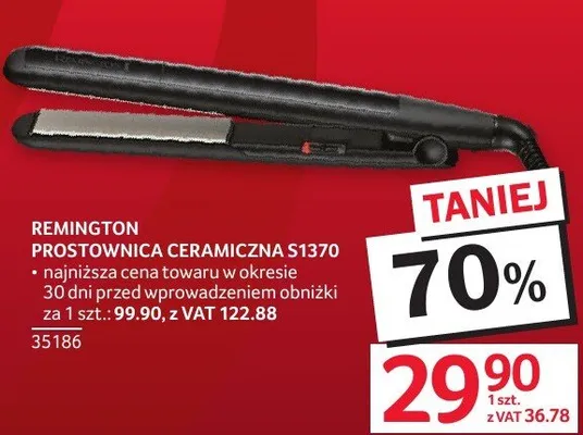 Prostownica ceramiczna S1370 Remington promocja w Selgros