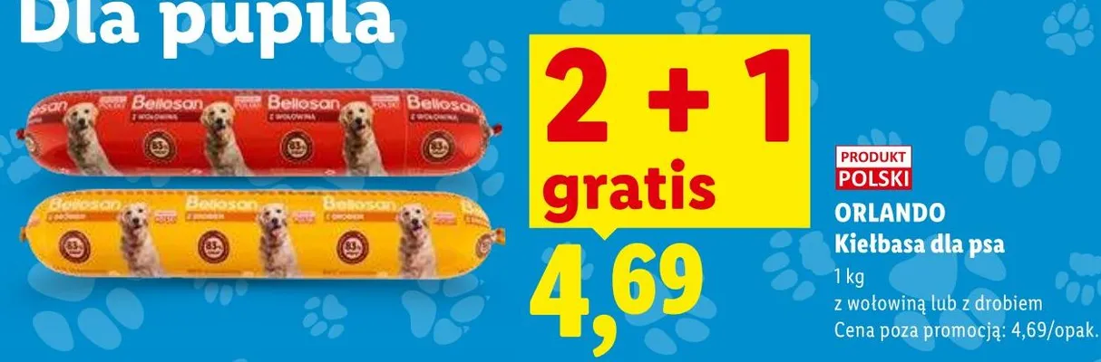 Kiełbasa dla psa z drobiem promocja w Lidl