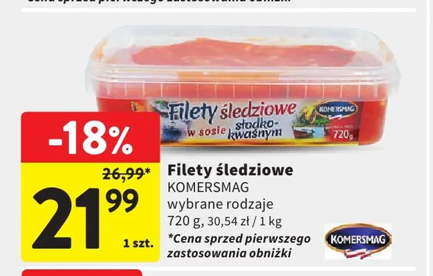 Filety śledziowe Komersmag promocja w Intermarche