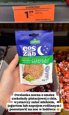 Owsianka nocna mix czekolady pistacjowej z chia promocja w Biedronka