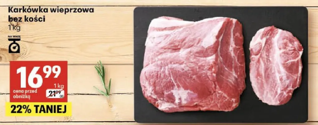 Karkówka wieprzowa bez kości promocja w Delikatesy Centrum