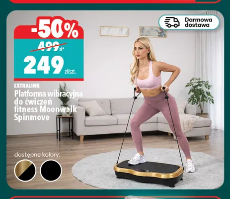 Platforma wibracyjna do ćwiczeń fitness Moonwalk Spinmove Extralink promocja w Biedronka Home