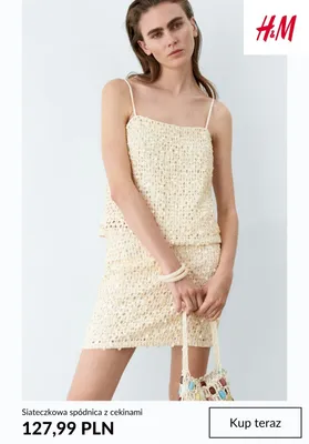 Siateczkowa spódnica z cekinami H&M promocja w H&M