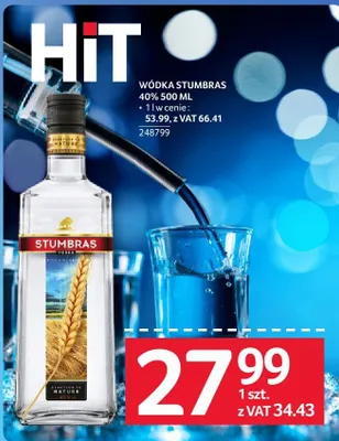 Wódka HIT Stumbras 40% 500 ML promocja w Selgros
