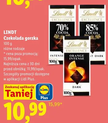 Czekolada gorzka Lindt promocja w Lidl