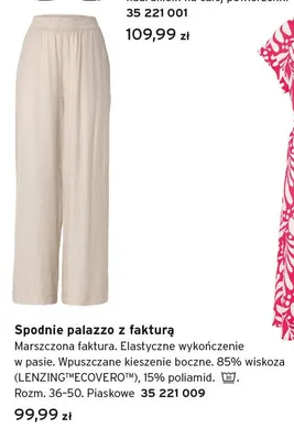 Spodnie palazzo z fakturą Tchibo promocja w Tchibo