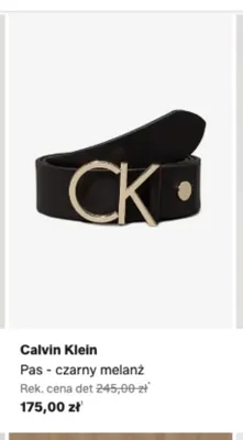 Pas Calvin Klein czarny melanż promocja w Lounge by Zalando