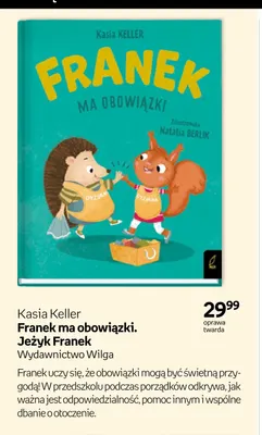 Książka Franek ma obowiązki Jeżyk Franek Kasia Keller promocja w Empik