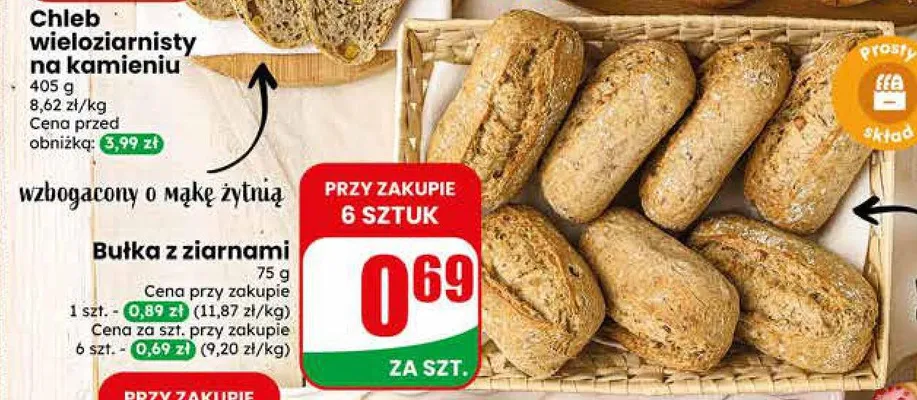 Bułka z ziarnami promocja w Dino