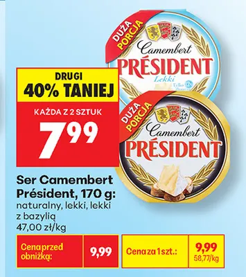 Ser Camembert Président naturalny promocja w Biedronka