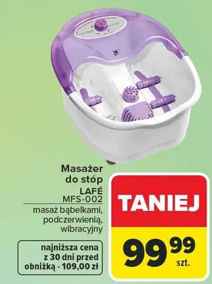 Masażer do stóp masaż bąbelkami, podczerwienią, wibracyjny promocja w Carrefour