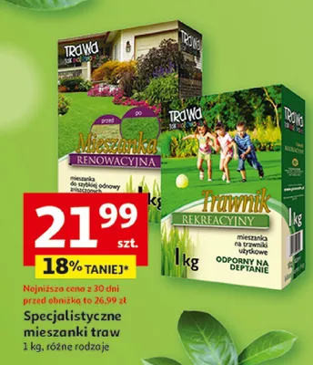 Specjalistyczne mieszanki traw promocja w Auchan