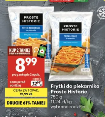 Frytki do piekarnika karbowane Proste Historie promocja w Delikatesy Centrum
