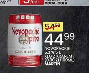 Piwo Novopacké Pivo Keg z kranem promocja w Wafelek