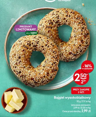 Bajgiel wysokobiałkowy promocja w Żabka