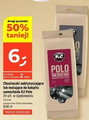 Chusteczki nabłyszczające do kokpitu samochodu K2 Polo promocja w Dealz