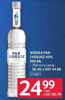 Wódka Pan Tadeusz 40% 500 ml promocja w Selgros
