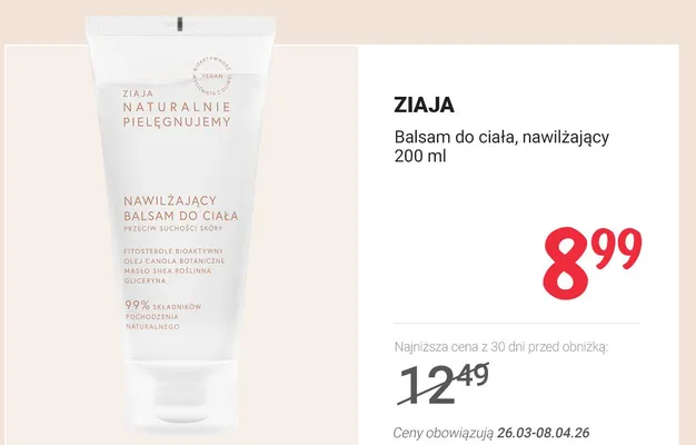 Balsam do ciała, nawilżający promocja w Rossmann