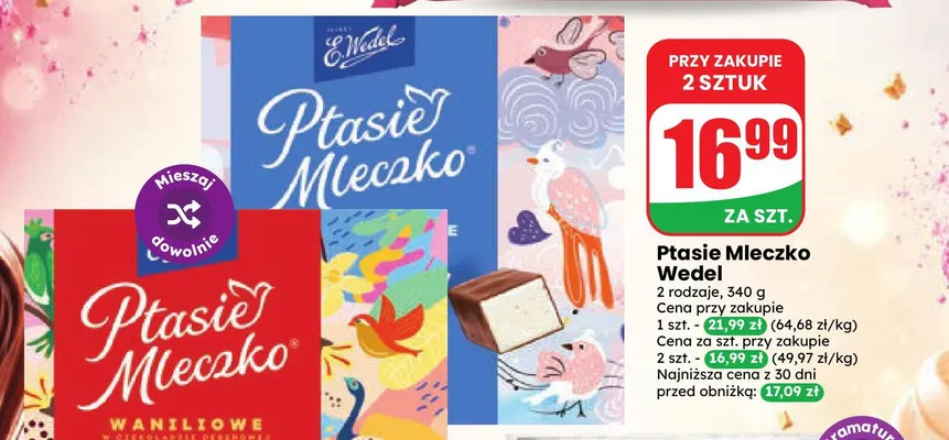 Ptasie Mleczko E.Wedel promocja w Dino