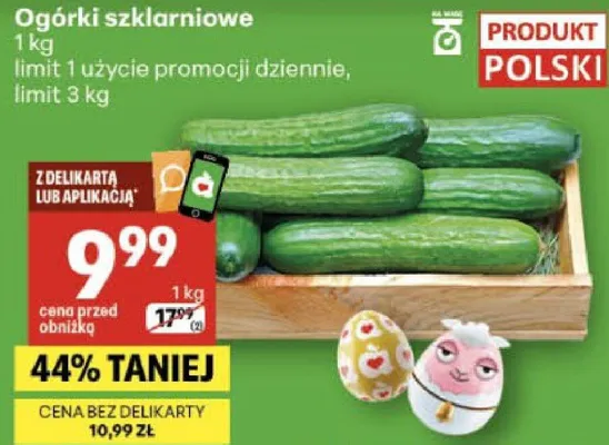 Ogórki szklarniowe promocja w Delikatesy Centrum