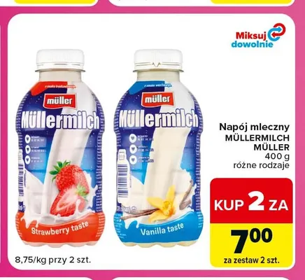 Napój mleczny Müllermilch Müller waniliowy promocja w Carrefour Market