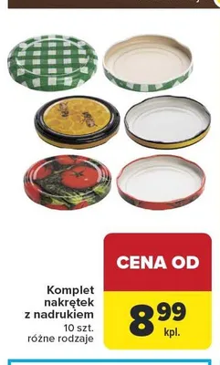 Komplet nakrętek z nadrukiem 10szt. promocja w Carrefour
