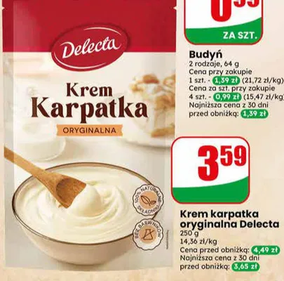 Krem karpatka oryginalna Delecta promocja w Dino