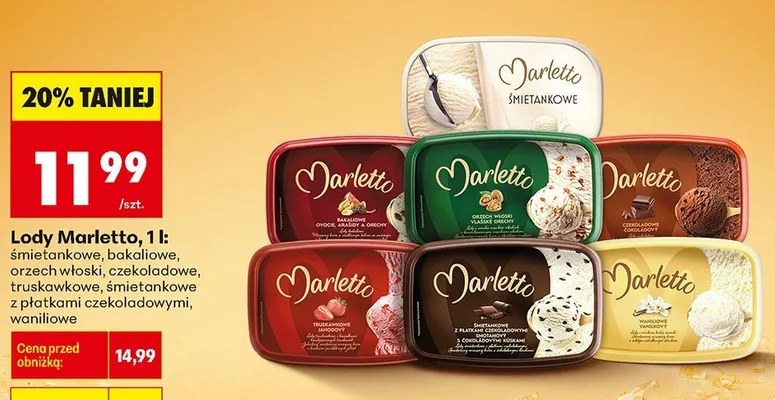 Lody orzech włoski Marletto promocja w Biedronka