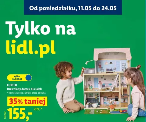 Drewniany domek dla lalek Lupilu promocja w Lidl