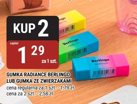 Gumka ze zwierzakami Berlingo promocja w bi1